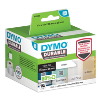 Dymo 1933083 Durable Label Shipping Whiteâ 25mmX25mm Roll Of 1700