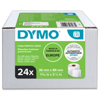 DYMO LabelWriter large shipping labels 36 x 89mm in 24 roll carton packaging