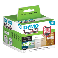 Dymo 1933081 Durable Label Shipping White 25mmX89mm Roll Of 700