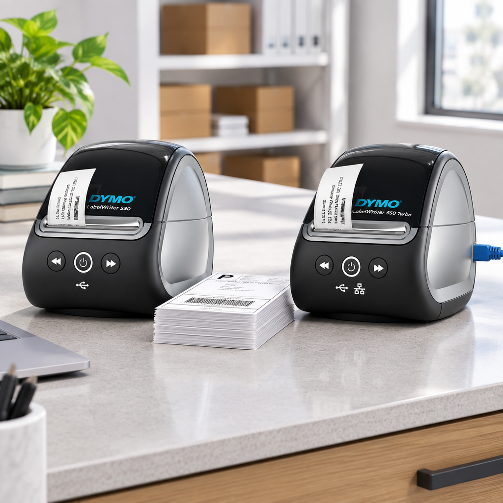 DYMO LabelWriter 550 and 550 Turbo side by side