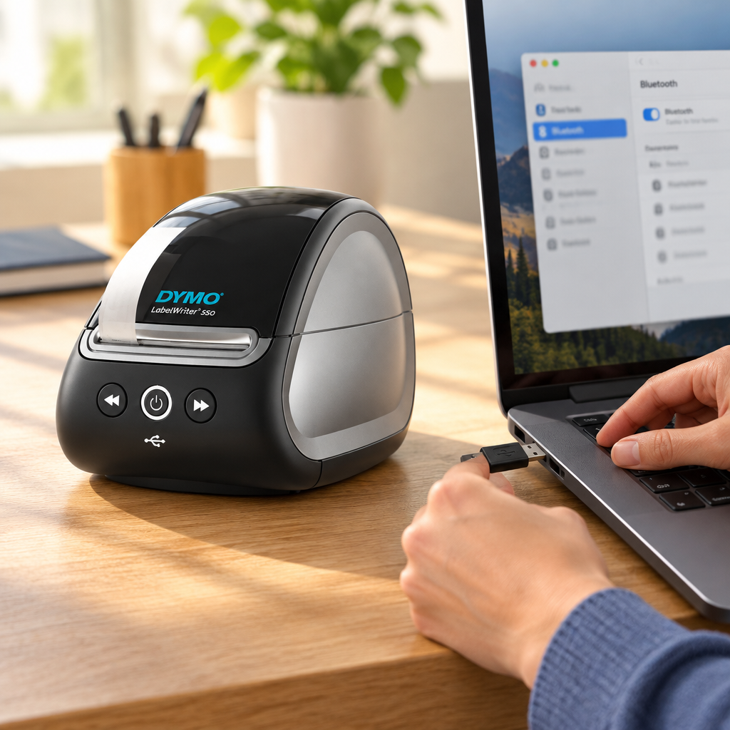 Connecting a DYMO LabelWriter 550 to a laptop by USB