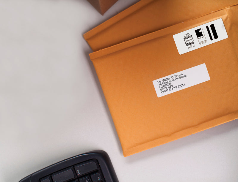 DYMO 99010 Bulk Address Labels 28x89mm – Label Applied on Shipping Carton
