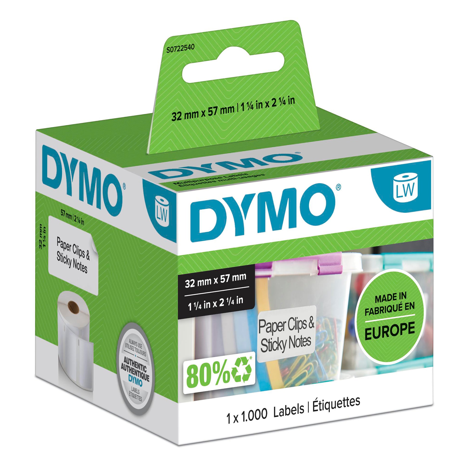 Dymo 11354 S0722540 Labelwriter Multi Purpose Labels 57x32mm