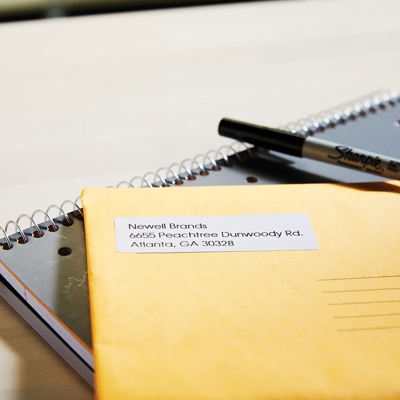 Yellow padded envelope with printed address label