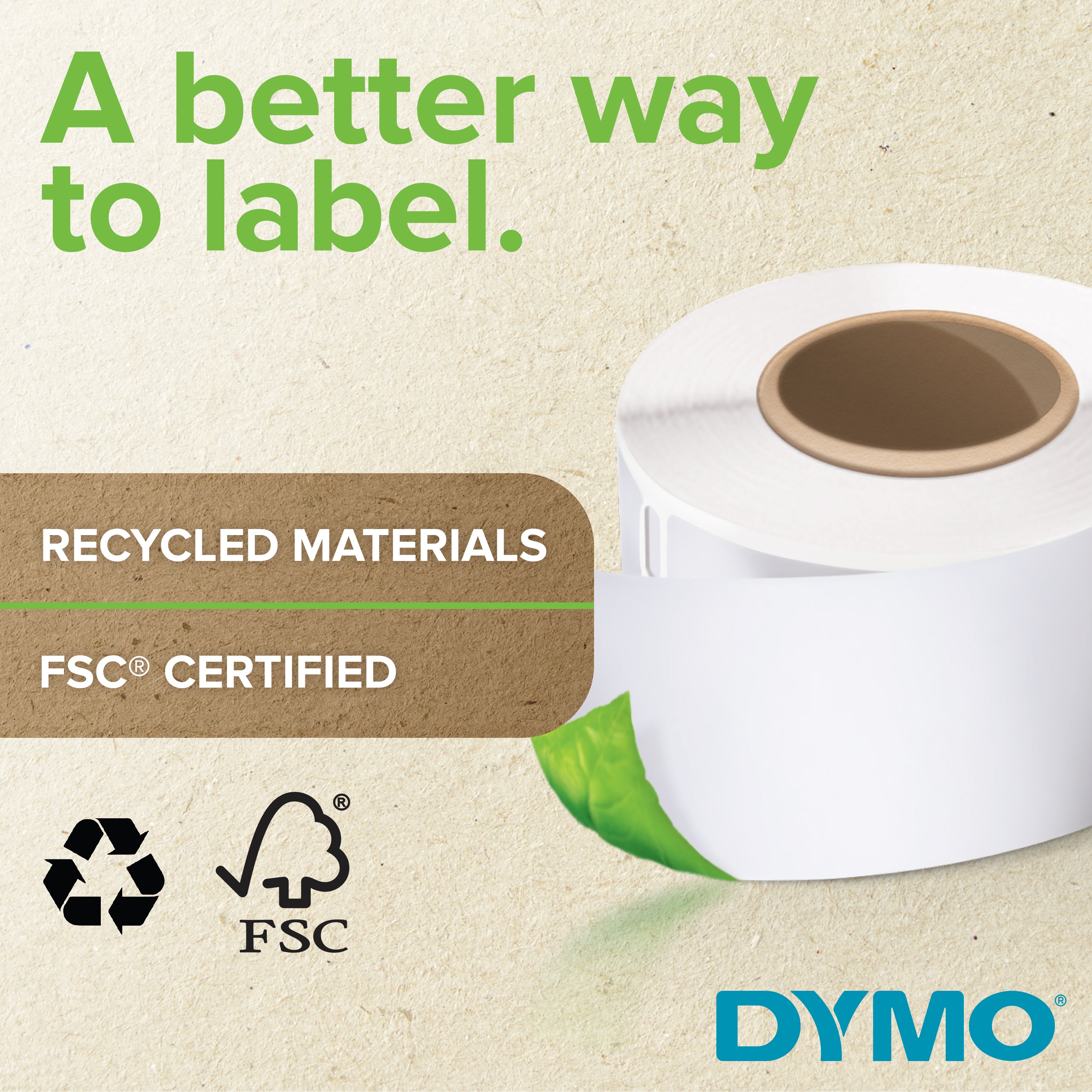Dymo LabelWriter label roll with Better Way To Label packaging design