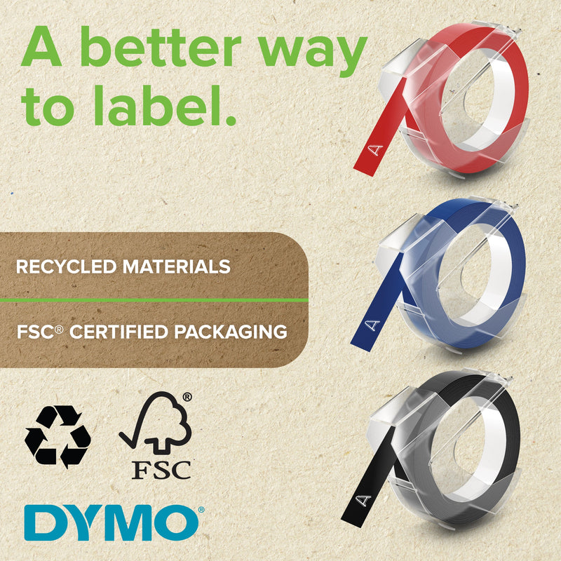 Dymo 1741671 Embossing Tape 9mm x 3m Trio Colours 3 Pack-8