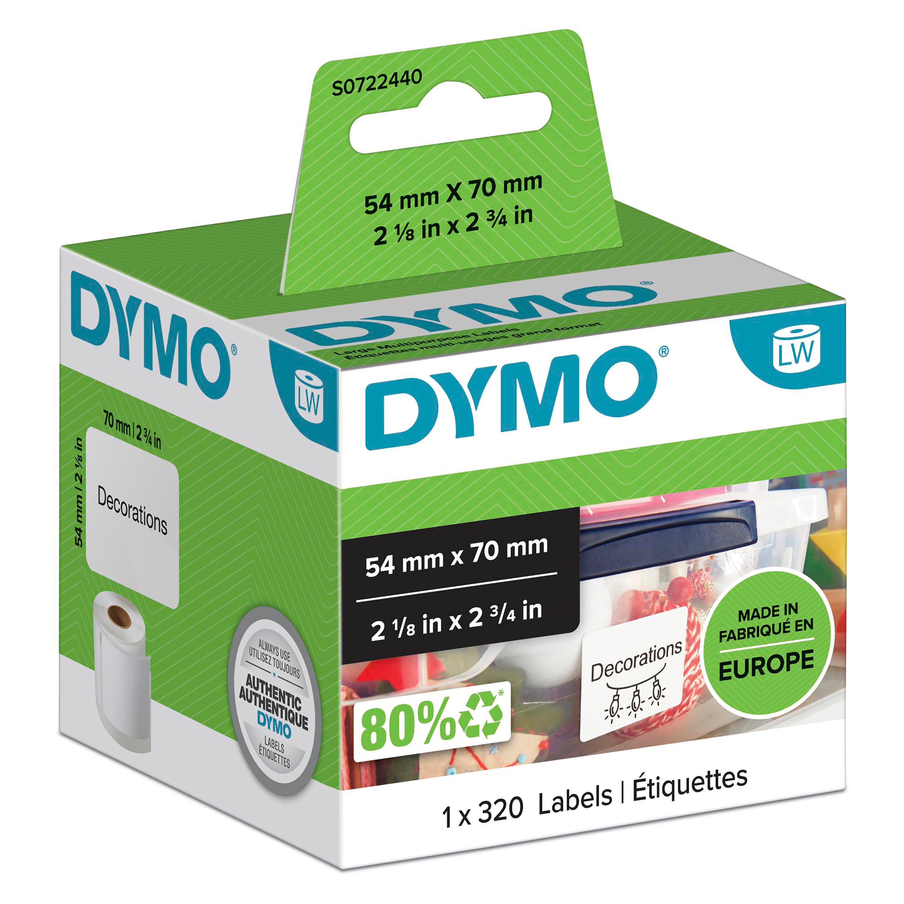 DYMO 99015 LabelWriter Multipurpose Labels 54x70mm in retail packaging