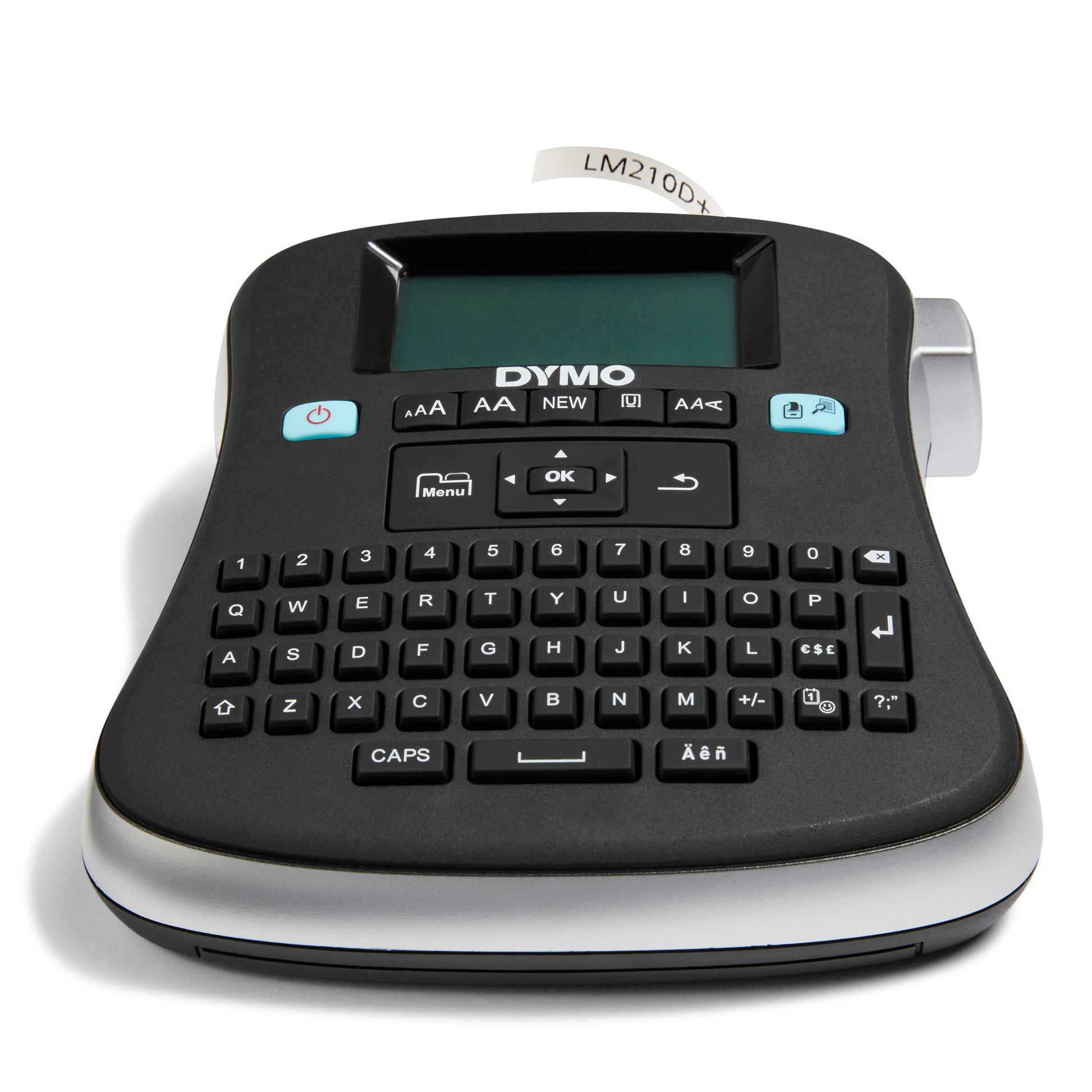 DYMO LabelManager 210D desktop label maker with QWERTY keyboard and display screen