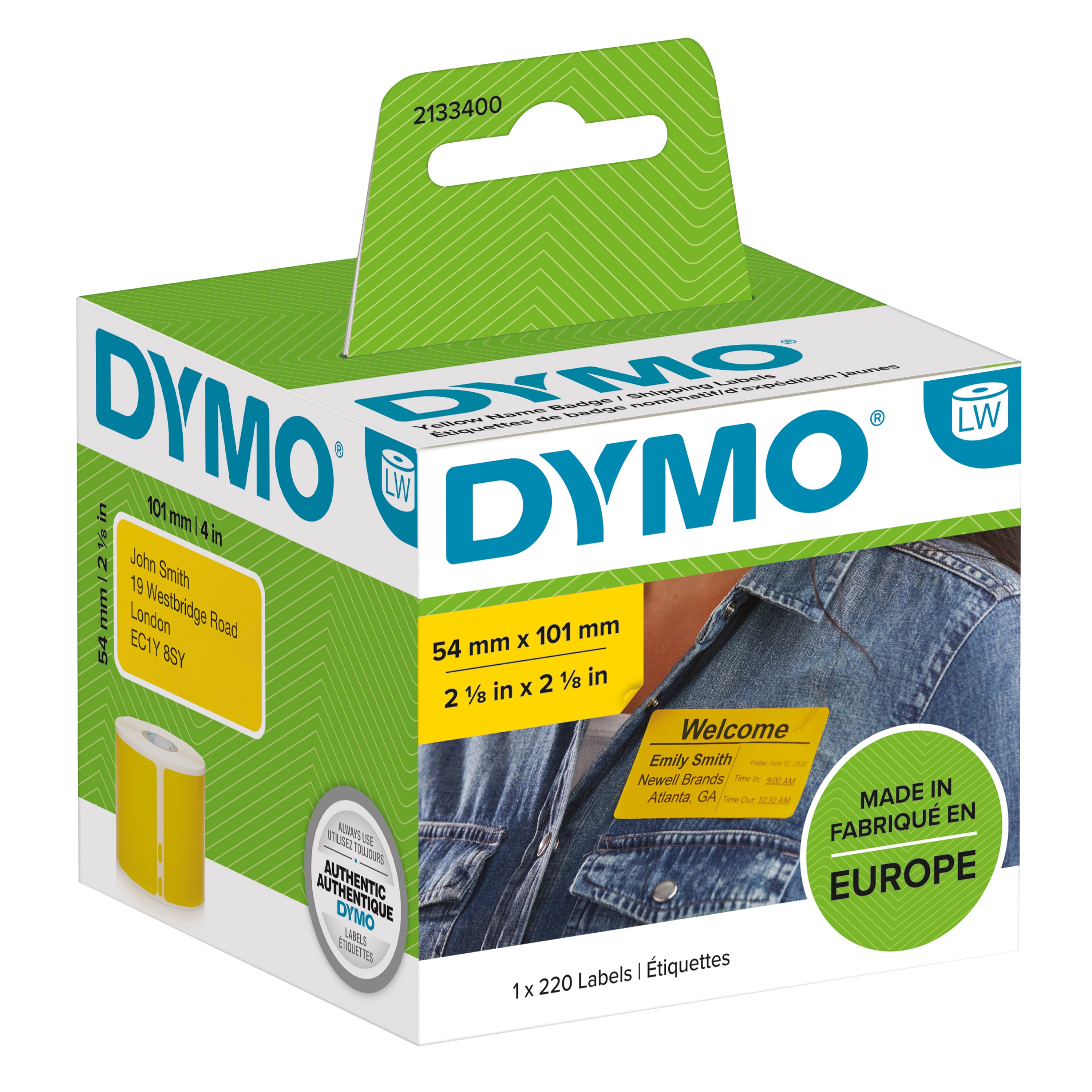 DYMO 99014 Yellow LabelWriter Standard Shipping Labels Retail Box Packaging