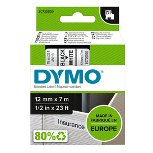 Dymo D1 Label Tape Black On White 45013 or S0720530