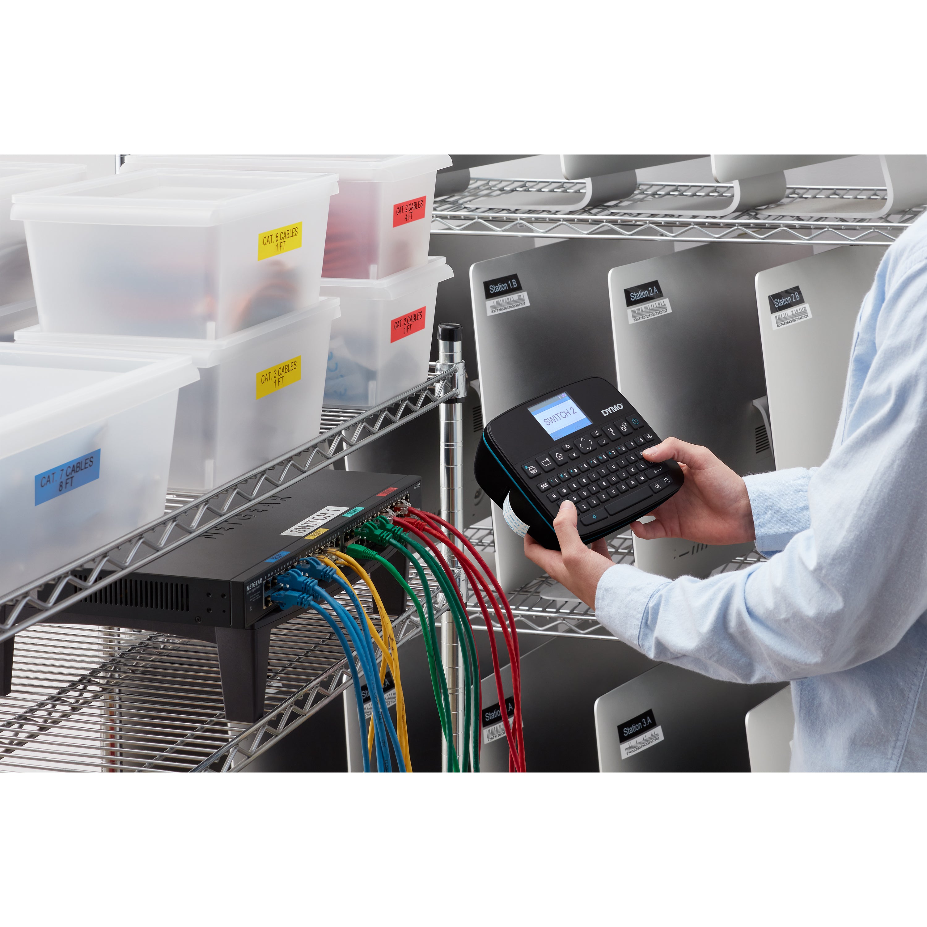 Dymo 640CB labeller in use IT department.
