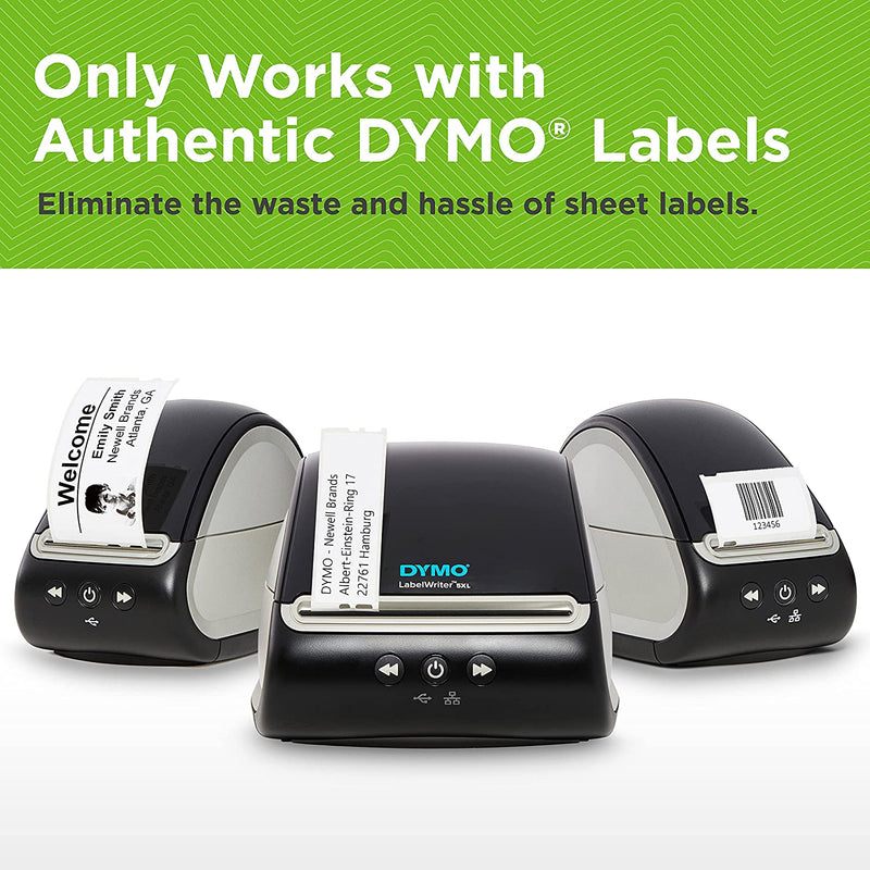 DYMO LabelWriter 550 shown with large and standard label rolls – ideal for shipping and filing
