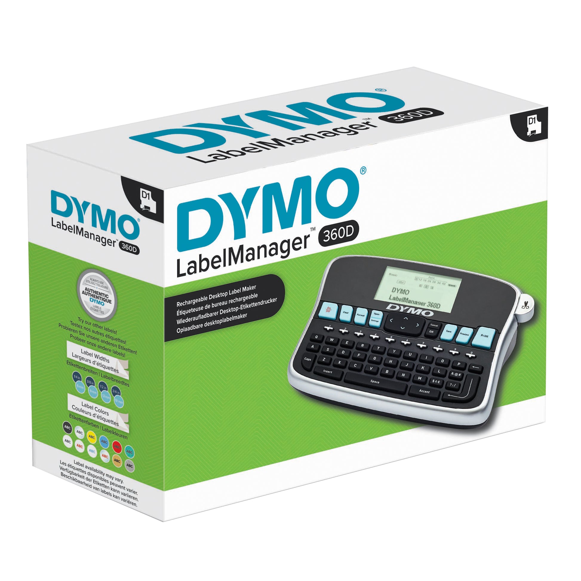 DYMO LabelManager 360D rechargeable desktop label maker in retail packaging