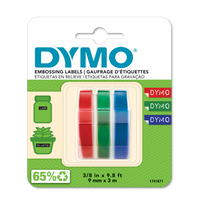 Dymo 1741671 Embossing Tape 9mmx3M Trio Colours 3 Pack