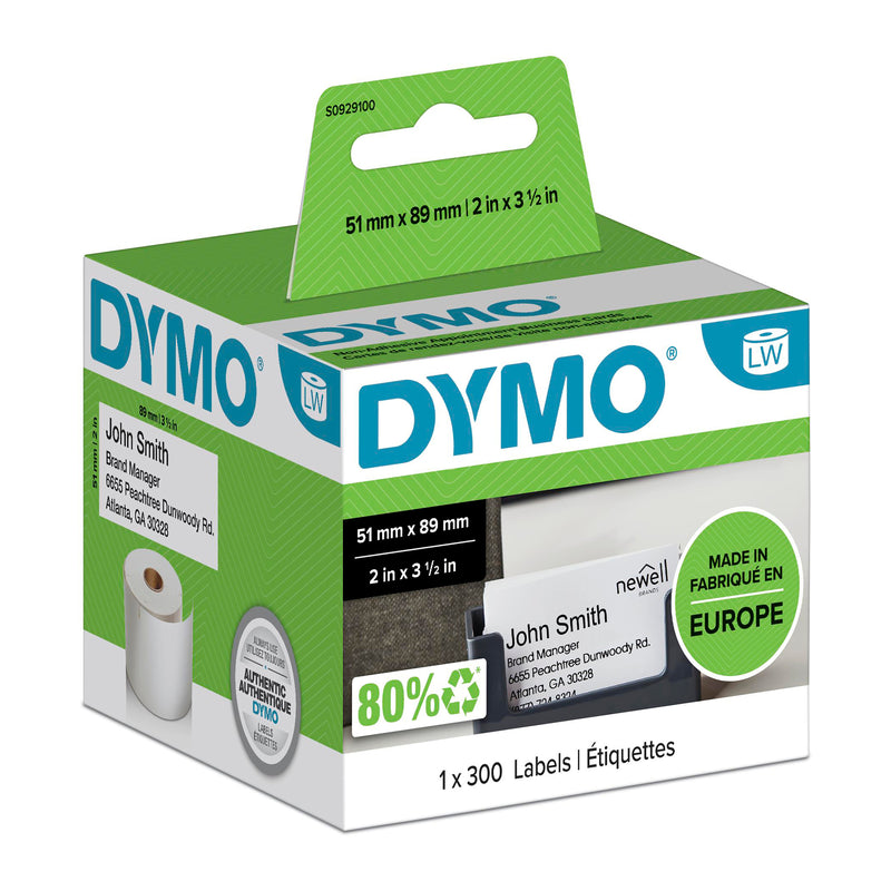 DYMO S0929100 LabelWriter Non-Adhesive Name Badge Labels 51 x 89mm retail pack