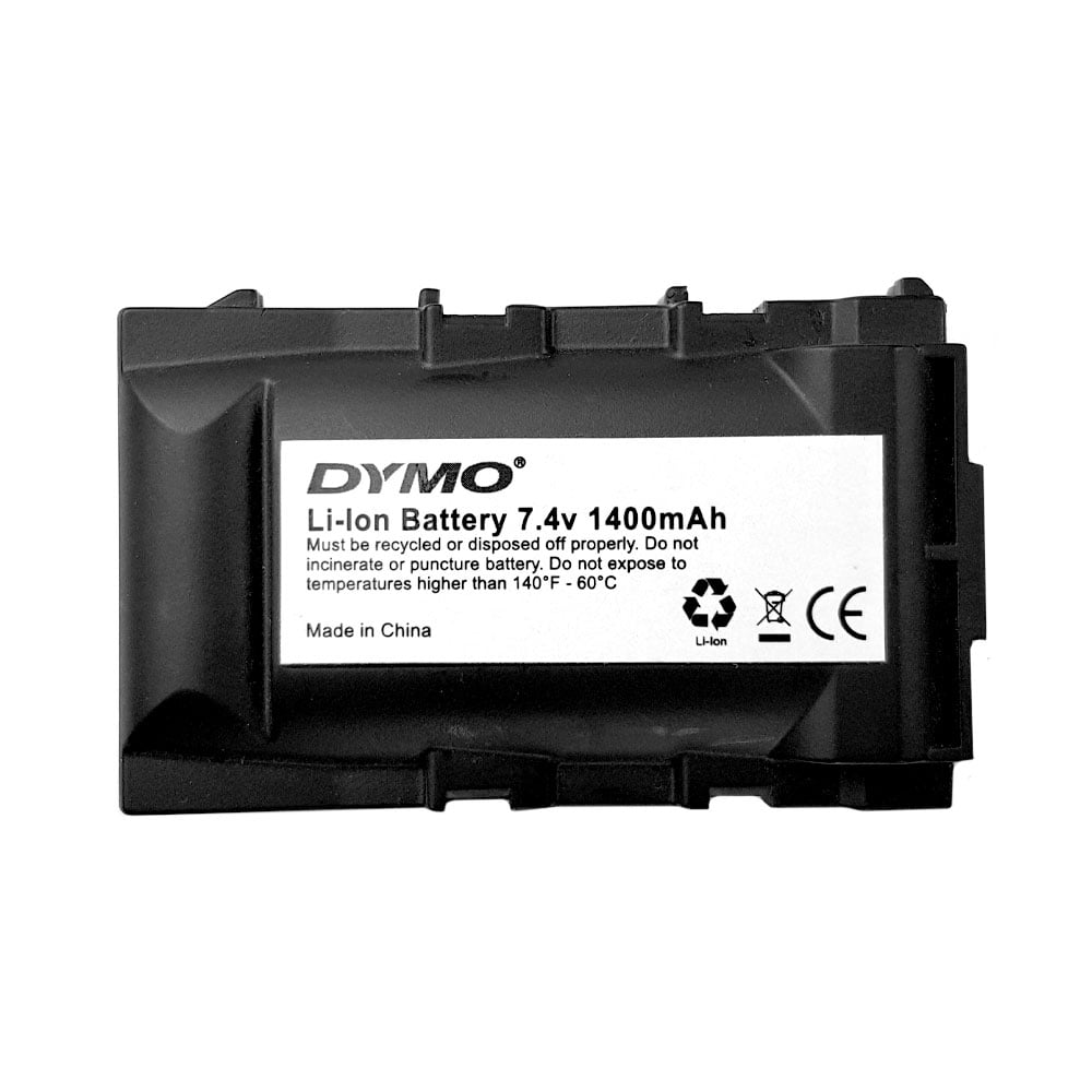 Dymo Rhino 6000 rechargeable lithium ion battery 7.4V 1400mAh front view with product label