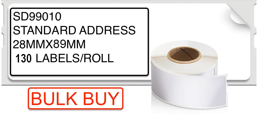 DYMO LabelWriter 99010 – 28x89mm Address Label Sample on Parcel, Black on White